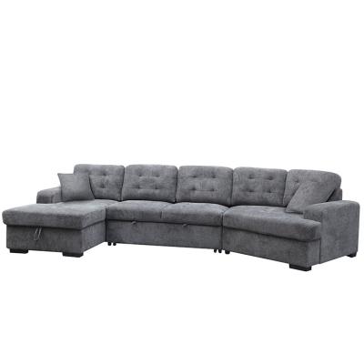 China Stoff Ecke Holz Sofa Bett mit Aufbewahrung Sofa Set Möbel Schlafzimmer Multifunktionales Klappsofa zu verkaufen