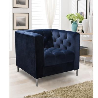 China Muebles de la sala de estar Nuevo diseño Sofá cama Moderna Tejido de terciopelo azul Tufted Sofá cama convertible en venta