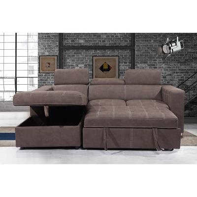 China BSCI Moderne Sektionelle Couch Sofa Set Zieh-out Sofa Bett Mehrfunktionsbüro Heimmöbel L-Form Leder Wohnzimmer zu verkaufen