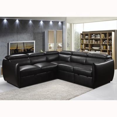 China L-Form Luxus Wohnzimmersofa Sektionsmöbel Europäisches Ledersofa-Set Moderne Schlafsofas Bett zu verkaufen