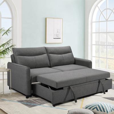 China 3 in 1 Kabelschlafsofa Bett Modernes Gewebe Liebenssitz Futon-Sofa Couch w/Pull-out Bett,Möbel für Wohnzimmer zu verkaufen