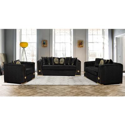 China 14 years factory direct supply Competitive price modern design luxury furniture sofa velvet fabric sets couch living for sale