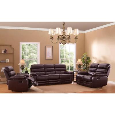 China OEM/ODM Möbelfabrik Wohnzimmermöbel Liegestelle Ledersofa Sets, Liegestelle 3 2 1, Liegestelle 3 Sitzplätze zu verkaufen