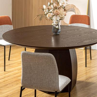 China Wooden Round Luxury Modern Dining Table Set Durable Multipurpose for sale