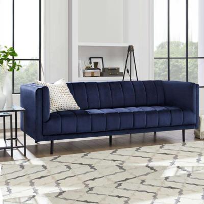 China 9513 Blue Velvet Home Furniture Sofas Practical with Chenille Cover for sale