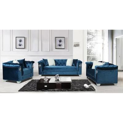 China Multiscene Velvet Fabric Sofa Set For Living Room Durable Nontoxic for sale