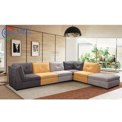 China Living Room Sofa Furniture Colorful Modern Luxury Fabric Corner Modular Couch Sofa for sale