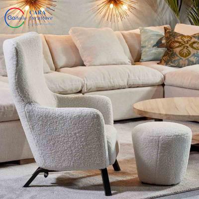 China Customize Home Furniture Berber Fleece Fabric Footstool And Soft Sofa Armchairs For Living Room for sale