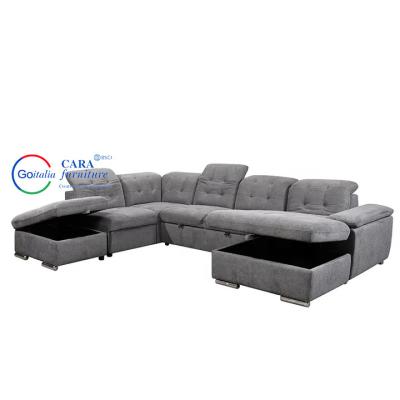 China Sektionelle U-Form Multifunktionssofa Bett Klappmöbel Wohnzimmer Möbel Klappstoff Sofa Bett zu verkaufen