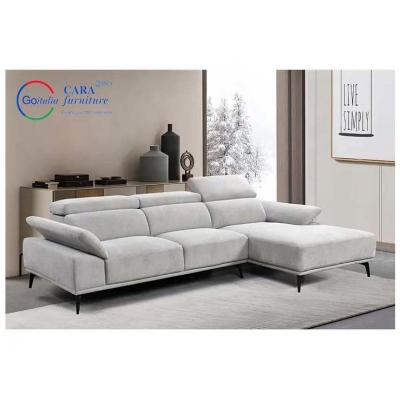 China Modernes Design Wohnzimmer Möbel Couch Verstellbare Armlehne Ecke Sofa L-Form Stoff zu verkaufen