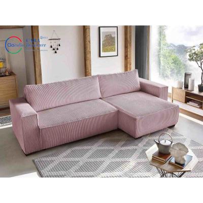 China Wohnzimmermöbel Komfortabel Hohe elastische Schwamm rosa Couch Modernes Ecksofa Bett zu verkaufen