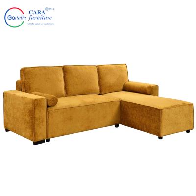 China New Product Comfortable Custom Material Yellow Ginger Modern Luxury Sofa Beds for sale