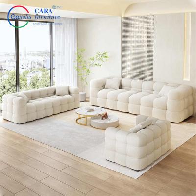 China Factory Latest Design Hotel Apartment Living Room Sofa Customized Lamb Velvet Fabric Sofa Set Furniture for sale