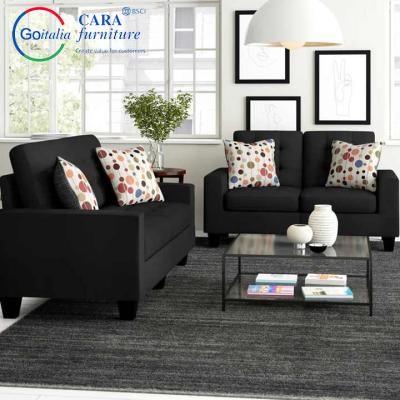 China Black Linen Fabric Corner Sleeper Sectional Sofa Chair Set Living Room Sofas Modern Home Furniture for sale