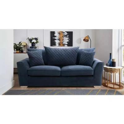 China 30025 Muebles de sala de estar de estilo europeo 2 plazas Sofá de tejido azul oscuro Sofá chino de lujo con función de cama en venta