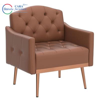 China Fabric Metal Leg Armchair Italian Sofa Leisure Chair For Living Room At Mail Packing N for sale