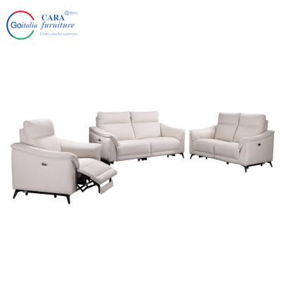 China Adjustable de alta gama moderno de tres piezas del sofá conjunto Muebles Recabadora Sala de estar de cuero en venta