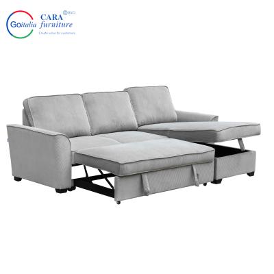 China Kundenwünsche Morden Design Style 3 Sitzplätze Blaues Französisch Sofa Bett Mit Lagerung Funktion zu verkaufen