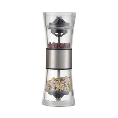 China 2 Viable in 1 Manual Polished Stainless Steel Salt and Pepper Grinder for sale