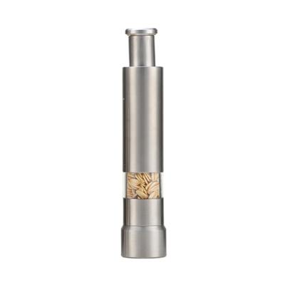 China Sustainable Thumb Operated Stainless Steel Salt And Pepper Mill Grinder for sale