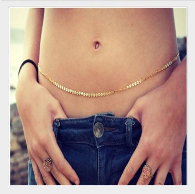 China Retro Fashion Summer Sequin Metal Body Chain Alloy Accessories TRENDY Sexy Waist Chain for sale