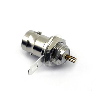 China BNC Female Bulkhead Mount Connector Brass Nickel Plating For Microstrip 50ohm for sale