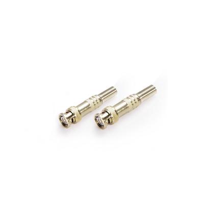 China Brass Plated Nickel BNC RF Male Straight Coaxial Connector For CCTV for sale