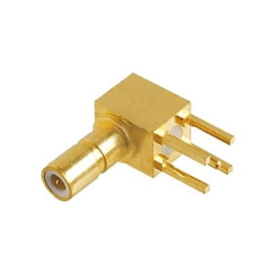 China Brass SSMB Male Socket Solder PCB Mount RF Right Angle Connector for sale