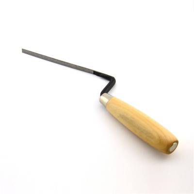 China Cornered Narrow Stainless Steel Blade Bicklaying Trowel With Wood Handle for sale