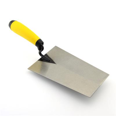 China Carbon Steel Material Blade Cornered Soft Handle Rubber Brick Trowel for sale