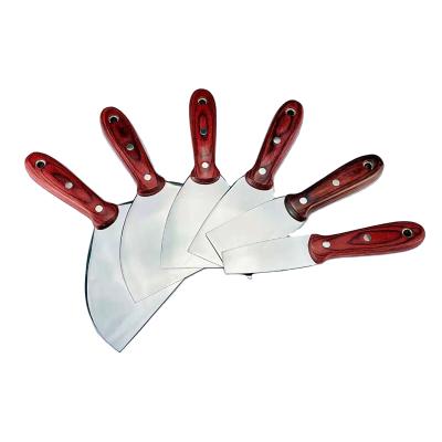 China Hot Selling Multi Function Tool Plastic Paint Scraper Trowel Plastering Tool With Wood Color Handle for sale