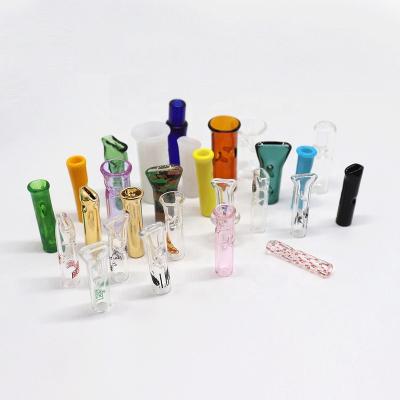 China Multi Color Filter Reusable Glass Tips Reusable Custom Shape Glass Tips For Smoke Shop for sale