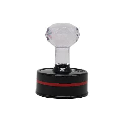 China Desktop 40mm Round Crystal Double Foam Pad Pad Instant Mount Pre Inked Photosensitive Stamp Handle Ink Stamp Holder for sale