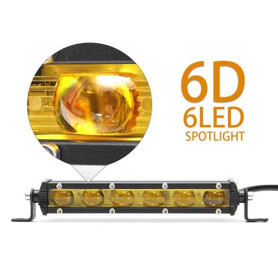 China Universal Super Slim 6D 7 Inch 30W Led Combo Led Light Bar Beams Auto Work Light For Jeep ATV Lada Niva Off-Road 12V 24V Led Bar for sale