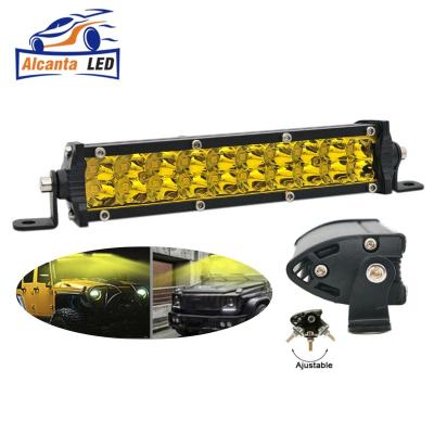 China Car Lighting 3500K Outdoor Yellow 7 Inch 60W LED Light Lamp Bars Spot Beam Work Light For Work Driving Boat Car Tractor Offroad Truck 9-32V F150 F250 for sale