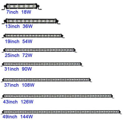 China Universal Alcanta Super Slim LED Bar12V 24V Light Bar Work Light 7