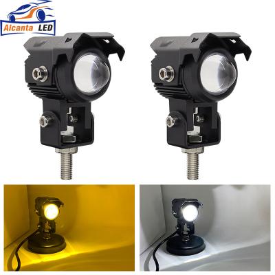 China Alcanta Motorcycle Headlight Fog Lights Yellow Double Color DC9-80V 20W High Low Car Exterior Lighting Driver-Beam Motorbike Headlampled for sale