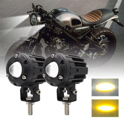 China Motorcycle Engine Fog Light 6000K Car Exterior Lighting Dual Color Alcanta Spotlight High Low White Yellow Headlight Bulb Driver-Beam Motorbike Headlight for sale