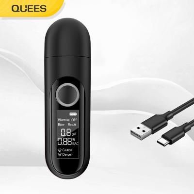 China ABS+PC Quees Wholesale Manufacturer ODM Mini Alcohol Meter Tester Breathalyzer Alcoholtester Digital Portable Breath Alcohol Tester for sale