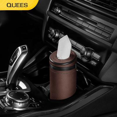 China Modern Quees China Factory Hanging Black Leather PU Car Sun Visor Tissue Box Holder for sale