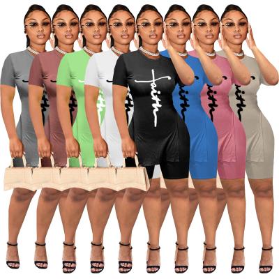 China Viable XS to 5XL Womens T-Shirt and Shorts Sport Plus Size Suit for sale