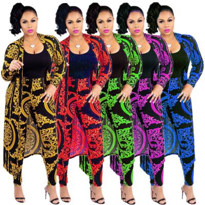 China From S to 3XL European and American women's fashion breathable long jacket+casual pants two sets for sale