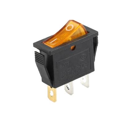 China KCD3 Waterproof Yellow Rocker Switch 16a 250vac 3 Pin Electric Cut Off Spst KCD3 for sale