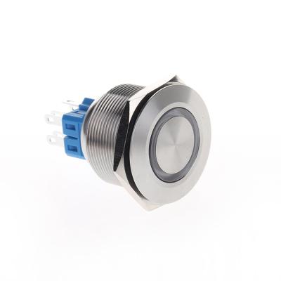 China High Quality 28mm Stainless Steel Toilet Knob Metal Self-Latching Flush Momentary Push Button for sale