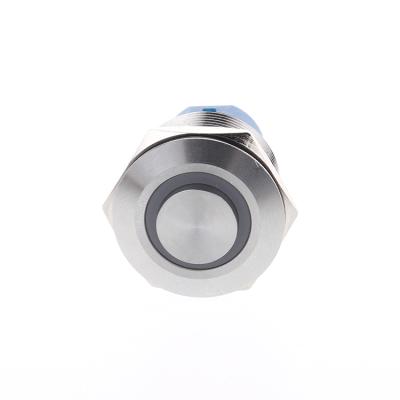 China Stainless Steel Switch Knob Car Light 22mm Metal Selector Metal High Key Push Button Switch With Lamp for sale