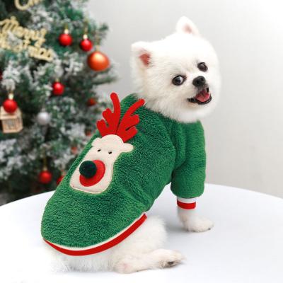 China Pets Dog Stocked Cat Winter Clothes Christmas Clothes For Puppies Pet Christmas Cotton Clothes for sale