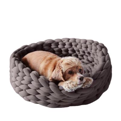 China Breathable Luxury Pet and Dog Bed Fashion Bed Knitted Design Pet Nest Mat Dual Function Bed for sale