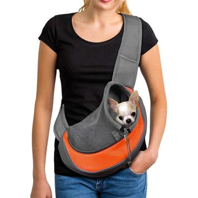 China Sustainable Sling Pets Travel Shoulder Bags Mesh Travel Pets Single Shoulder Bag for sale