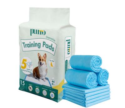 China Pet Dogs and Puppy Pads 5-Layer Waterproof Pee Pads with Quick Dry Surface for Potty Training for sale