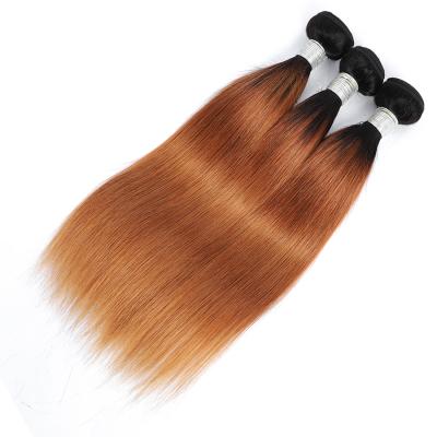 China Good Texture Can Keep Apple Girl Factory Price Wholesale Virgin Long Time Cuticle Aligned Hair Bundle 1B/30 Bundle 1B/30 Mink Peruvian Straight Hair Ombre Hair for sale